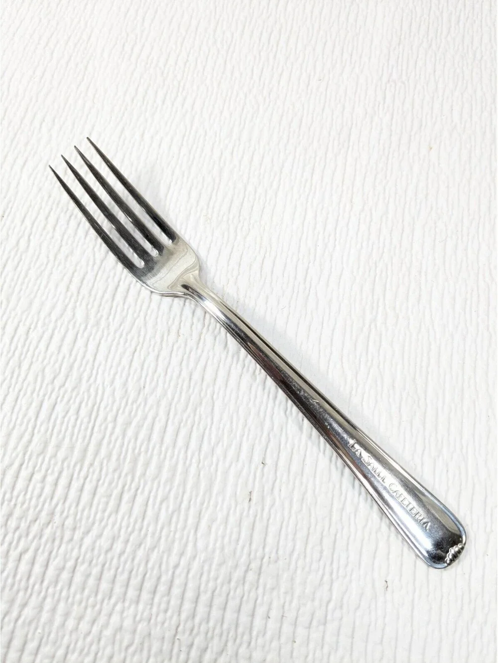 Vintage La Salle Cafeteria fork Silco Stainless Steel USA glossy LaSalle